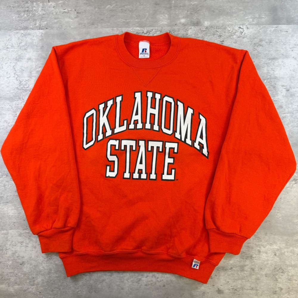 Vintage Russell Athletic Oklahoma State University Sweatshirt Orange Mens Medium